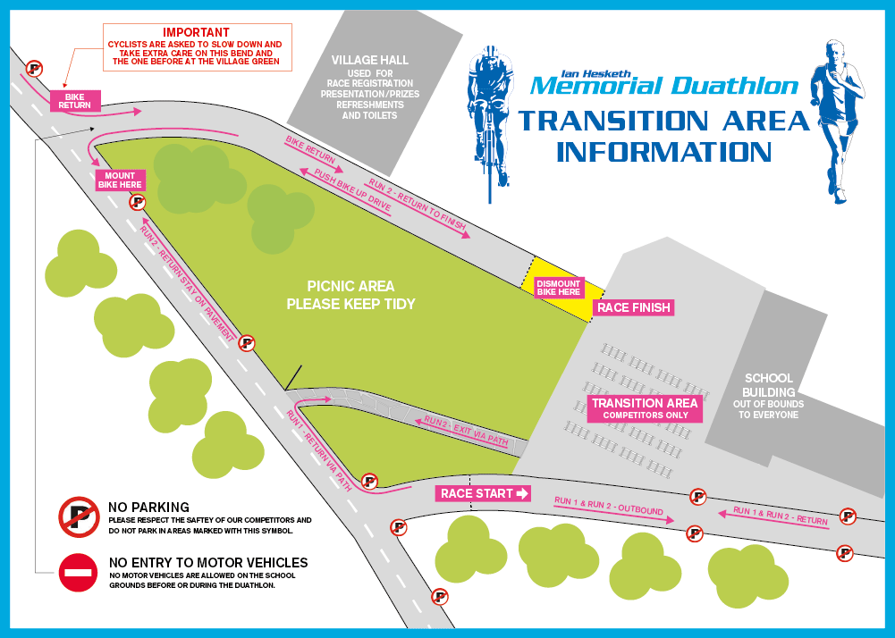 Transition area map for Ian Hesketh Memorial Duathlon